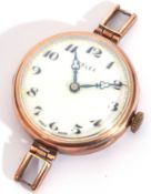 Second quarter of 20th century ladies 9ct gold cased Rolex wrist watch, the face inscribed "Rolex"