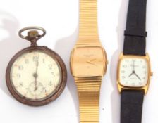 Mixed Lot: first quarter of 20th century gents mixed metal pocket watch; a gents gold plated