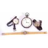 Mixed Lot: gents first quarter of 20th century import hallmarked silver cased fob watch, London