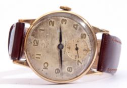 Gents third quarter of 20th century 9ct gold cased Smiths wrist watch with "De Luxe" 15-jewel