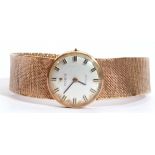 Ladies third quarter of 20th century 9ct gold cased wrist watch with integral 9ct gold meshwork