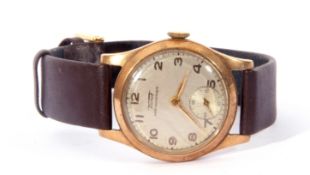 Second quarter of 20th century mid-sized 9ct gold cased Tissot anti-magnetique wrist watch with gold