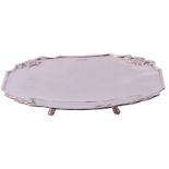 George V shaped rectangular fruit dish of shaped square design with applied raised edge with cast