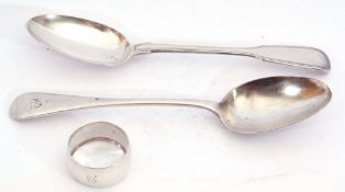 Mixed lot. Victorian Fiddle & Thread pattern tablespoon, London 1863, makers mark Chawnor & Co,