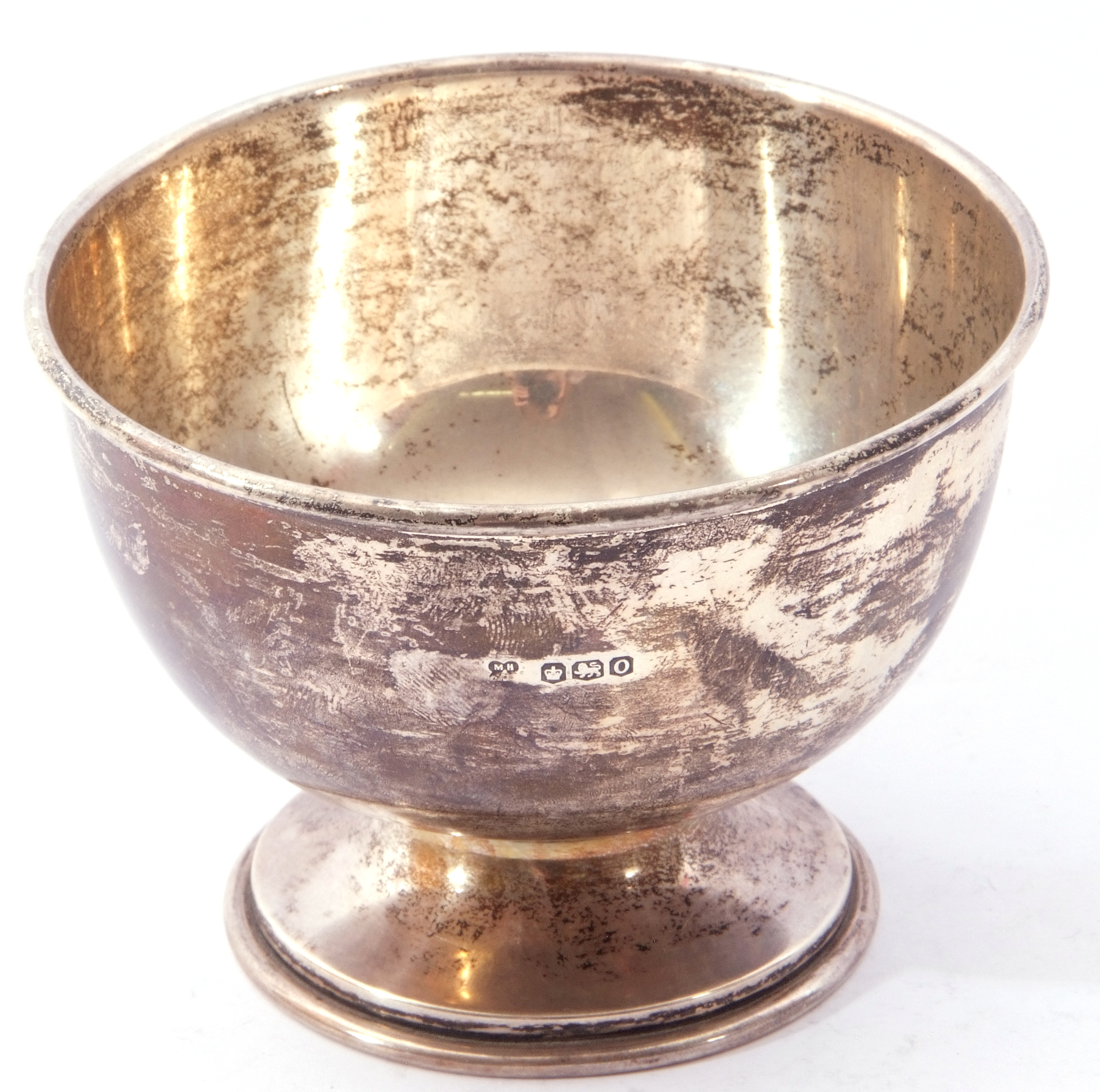 Circular plain Silver Pedestal Bowl raised on a spreading pedestal foot, 7 cms high, 113 gms, hall - Image 2 of 2