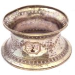 Antique silver plated potato ring of typical circular form engraved with garlands and flowers and