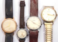 Mixed Lot: two gents gold plated wrist watches by Lucerne and Oris, a further chromium plated