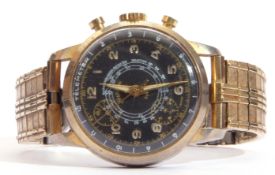 Third quarter of 20th century gent's Lucerne sports mechanical movement chronometer with gold