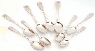 Mixed lot. Six Georgian Old English teaspoons, mixed dates and makers, together with three