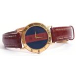 Last quarter of 20th century mid-sized Gucci quartz movement wrist watch with gold plated case,