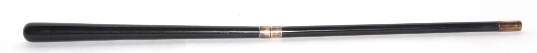 Cased Edward VII silver mounted conductor's baton, London 1902, maker's mark J Howell & Co Ltd