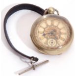 Gents second/third quarter of 19th century nickel cased pocket watch with blued steel hands to a