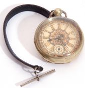 Gents second/third quarter of 19th century nickel cased pocket watch with blued steel hands to a