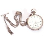 Gents first quarter of 20th century hallmarked silver cased pocket watch with blued steel hands to a