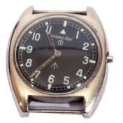 Third quarter of 20th century military issue stainless steel cased Hamilton wrist watch with steel