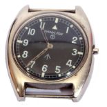 Third quarter of 20th century military issue stainless steel cased Hamilton wrist watch with steel