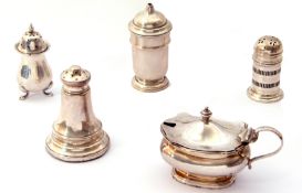 Mixed lot. George V silver lidded mustard, hall marked Birmingham 1930, no liner, a Lighthouse