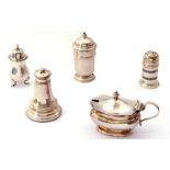 Mixed lot. George V silver lidded mustard, hall marked Birmingham 1930, no liner, a Lighthouse