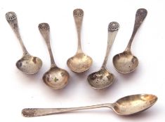 Set of six George V silver tea spoons, Sheffield 1912, maker's mark Maxfield & Sons Ltd