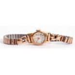 Ladies second/third quarter of 20th century 18K gold cased Mu Du 17-jewel mechanical wrist watch