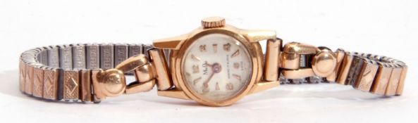 Ladies second/third quarter of 20th century 18K gold cased Mu Du 17-jewel mechanical wrist watch