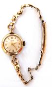 Ladies second quarter/third quarter of 20th century gold plated and stainless steel backed wrist