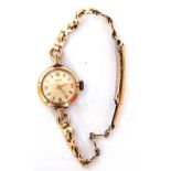 Ladies second quarter/third quarter of 20th century gold plated and stainless steel backed wrist