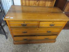 EARLY 20TH CENTURY COLONIAL STYLE CHEST OF TWO SHORT OVER THREE LONG DRAWERS, WIDTH APPROX 107CM