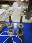 TWO PAIRS OF VINTAGE CANDLESTICKS