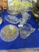 SELECTION OF CUT AND PRESSED GLASS ITEMS