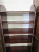 SMALL DARK WOOD DISPLAY SHELF UNIT, WIDTH APPROX 72CM