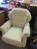 UPHOLSTERED ARMCHAIR, HEIGHT APPROX 104CM