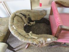 UPHOLSTERED TUB CHAIR (A/F), HEIGHT APPROX 68CM
