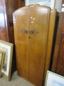 SMALL SINGLE UTILITY TYPE WARDROBE, APPROX 84CM WIDE