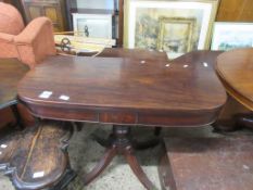 19TH CENTURY FOLD-TOP MAHOGANY TEA TABLE, WIDTH APPROX 100CM