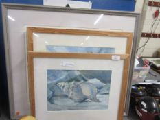 THREE VARIOUS FRAMED WATERCOLOURS, LARGEST WIDTH INC FRAME APPROX 62CM