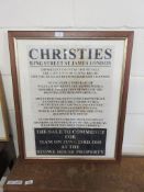 FRAMED AUCTION POSTER, WIDTH APPROX 60CM