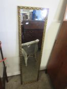 GILT FRAMED WALL MIRROR, WIDTH APPROX 31CM