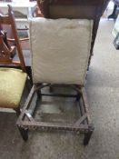 VINTAGE UPHOLSTERED CHAIR (A/F) WIDTH APPROX 62CM