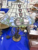 REPRODUCTION TIFFANY EFFECT TABLE LAMP, MAX HEIGHT APPROX 54CM