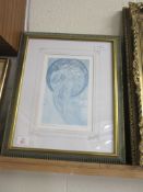 PAIR OF FRAMED ART NOUVEAU STYLE PRINTS AFTER ALPHONSE MUCHA, EACH FRAME WIDTH APPROX 40CM