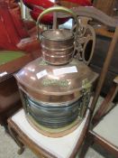 VINTAGE SHIP’S LANTERN MOUNTED “STARBOARD”, HEIGHT APPROX 50CM MAX