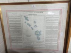 FRAMED MAP “GEOGRAPHICAL STATISTICAL AND HISTORICAL MAP OF THE LEEWARD ISLANDS”, TOTAL WIDTH