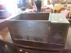 VINTAGE WOODEN ICE BOX, WIDTH APPROX 68CM