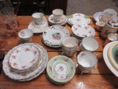 COLLECTION OF VARIOUS FLORAL DECORATED CUPS, SAUCERS ETC