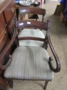 TWO SIMILAR REGENCY STYLE CARVER CHAIRS