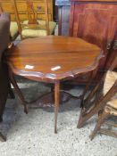 MAHOGANY SCALLOP EDGE OCCASIONAL TABLE, WIDTH APPROX 60CM