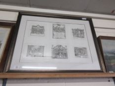 FRAMED PRINT REPRODUCING VINTAGE THEATRICAL INTEREST ENGRAVING, WIDTH OF FRAME APPROX 74CM