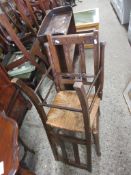 PAIR OF EARLY 20TH CENTURY RUSH SEATED CHAIRS, HEIGHT APPROX 91CM