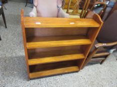 SMALL STAINED PINE BOOKSHELF, WIDTH APPROX 77CM